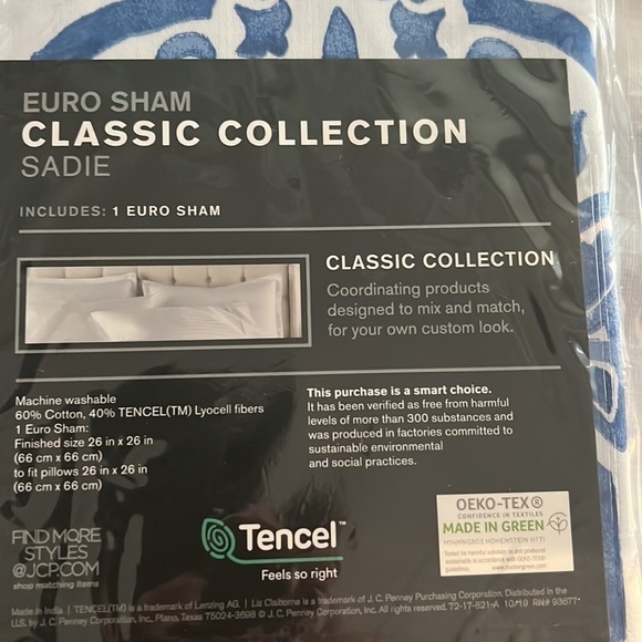 NWT Liz Claiborne Euro Sham Sadie Set of 2 - Picture 2 of 6